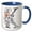 Blue/White, variant on 3drose, Pretty Orange, Pink and Gray Floral Monogram Initial K, 11oz Two-tone Green Mug