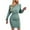 Green, variant on BangWanChi Black Dresses for Women Fashionable Women's Long Sleeved Round Neck Casual Versatile Dress