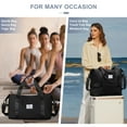 thumbnail image 3 of Travel Duffel Bag with Vacuum Storage Bags and Hand Pump, Sports Tote Gym For Spirit Airlines Personal Item Bag 18x14x8 Foldable, Carry on Shoulder Expandable Weekender Overnight for Women Black, 3 of 9