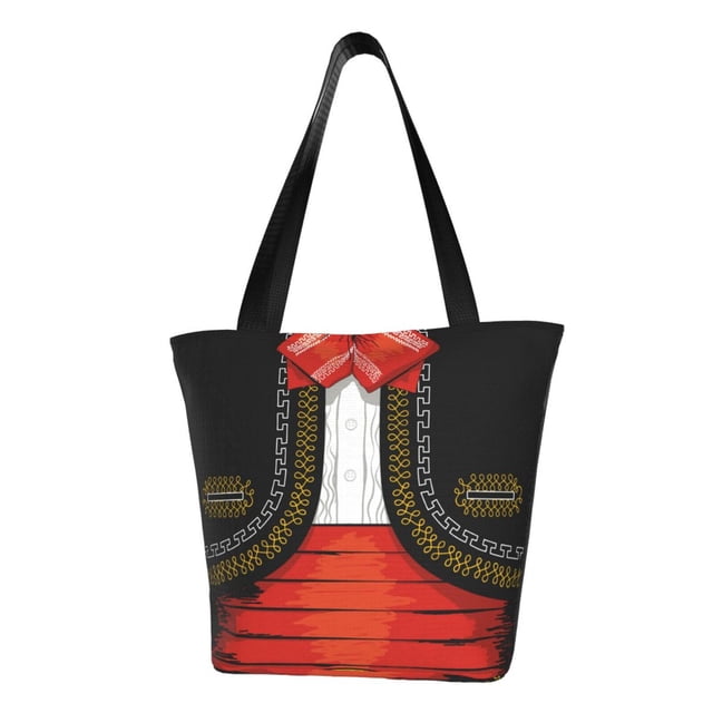 Fotbe CHARRO SUIT Bolsa de Playa con Estampado, Bolsa de Hombro, Bolsa de Mano Espaciosa, Bolsa de Viaje Ligera, Bolsa de Compras Versátil