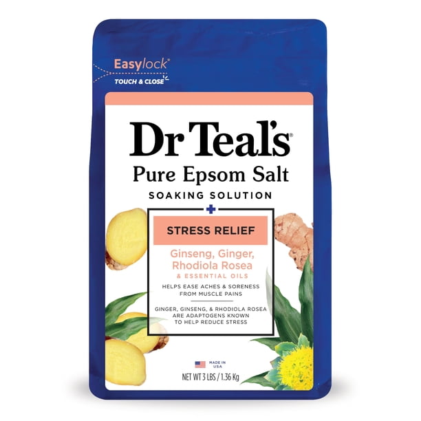 Remojo de magnesio y sal de Epsom Dr. Teal's Stress Relief, 1,36 kg
