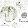 thumbnail image 4 of Green Leaf Eucalyptus Kitchen Curtains Rod Pocket Olive Green Leaves Floral Vine Abstract Botanical Blue Plant Small Short Tier Cafe Curtain Window Treatment Drapes(27.5W X 39L Inch 2 Panels), 4 of 6