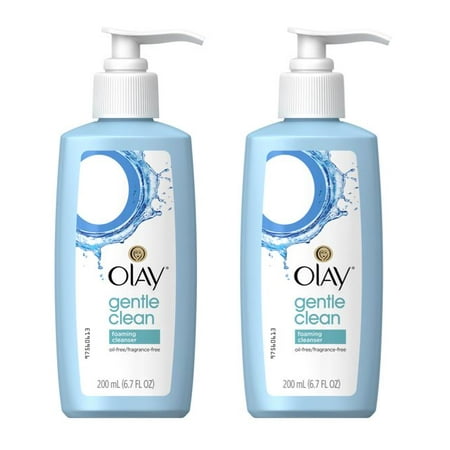(2 Pack) Olay Gentle Clean Foaming Face Cleanser for Sensitive Skin, 6.7 fl (Best Cleanser For Aging Skin)