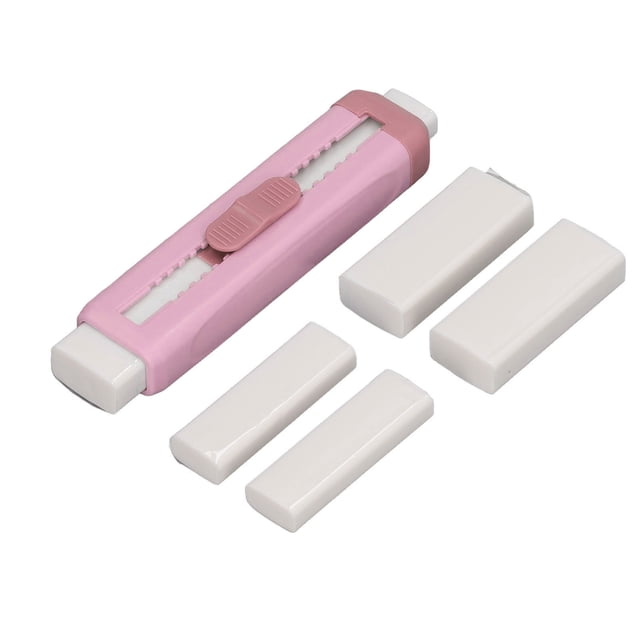 Push Pull Eraser, Double Ended Portable Flexible Sliding Retractable Eraser For Office For School Pink