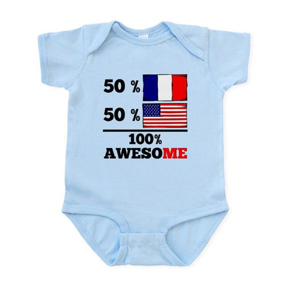 CafePress - Half French Half American Body Suit - Baby Light Bodysuit, Size Newborn - 24 Months