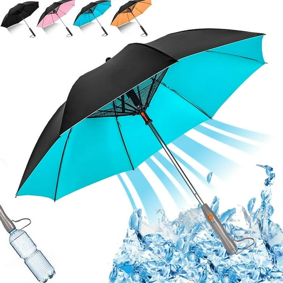 3 In 1 Umbrella With Fan And Mister, Uv Blocking Umbrella With Mist and Fan, Sun Umbrellas with Fans and Mister,USB Rechargeable Summer Sunshade