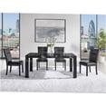 thumbnail image 7 of JERFIT Modern Dining Chairs Set of 2, Charcoal Black Faux Leather Upholstered Side Chairs with Solid Rubber Wood Backs for Kitchen Dining Room, 7 of 7