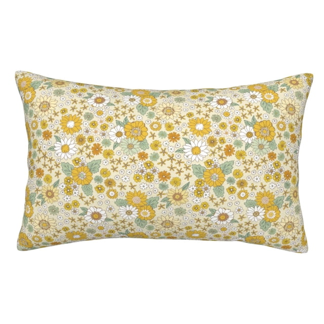 Fotbe Cute Sunflower Funda de Almohada Decorativa Estilo Occidental, Lujo en Algodón, Fundas para Almohadas King, Cojín Estampado para Decoración del Hogar-14"x20"