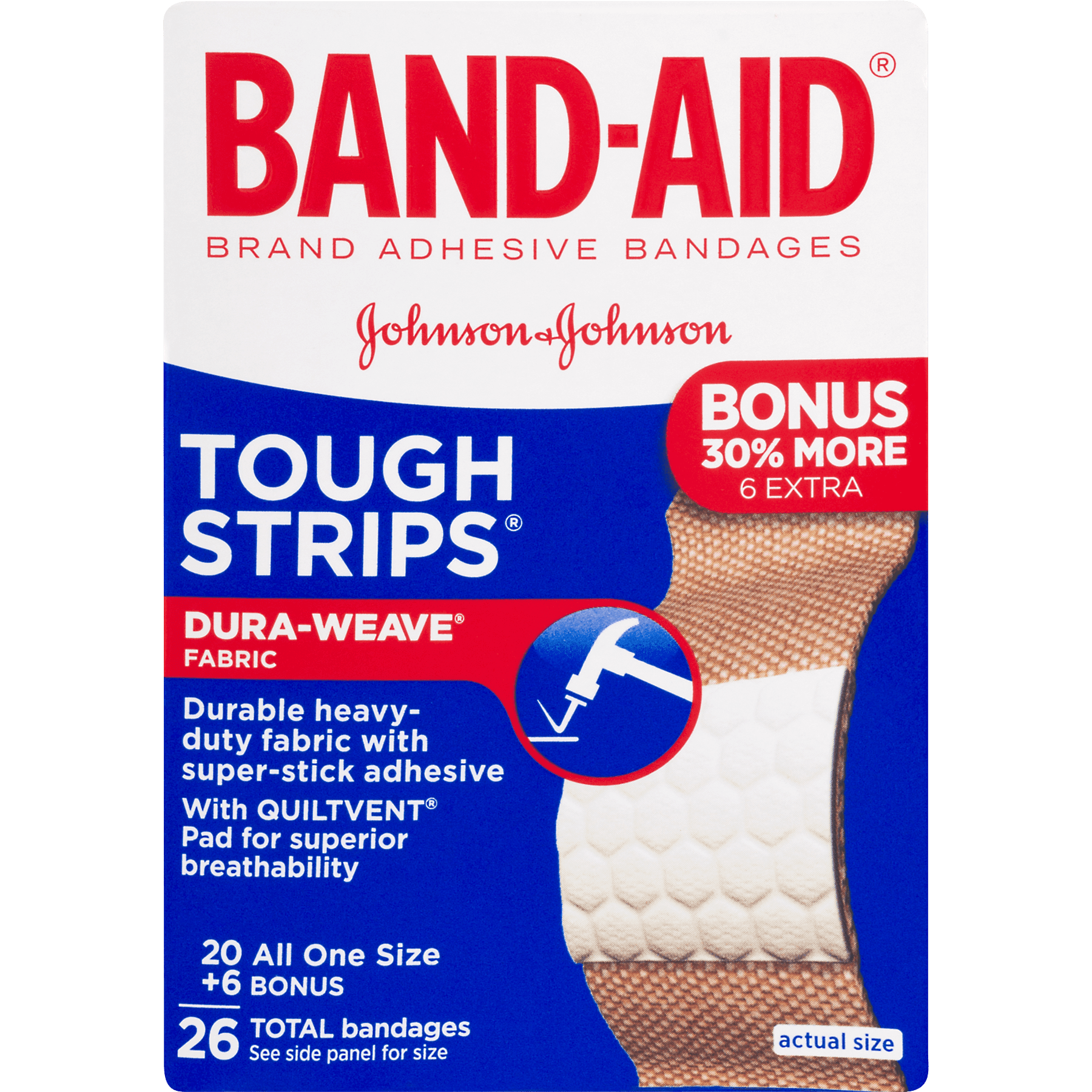Band-Aid Tough Strips Bandages - 26 CT