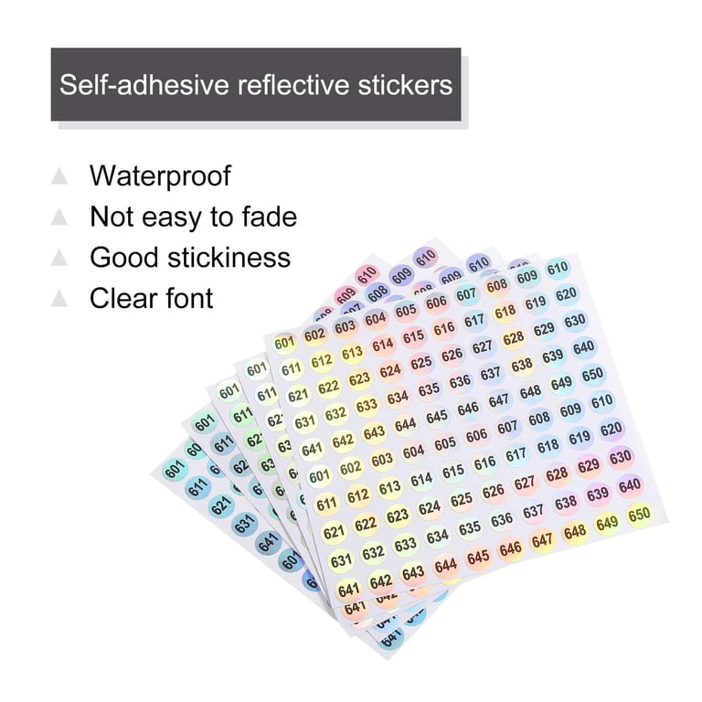 Sticky Plastic Numbers Stick On Numbers Number Stickers 1-100, 10 Sheets 1000 PCS 1 Inch Dot ...