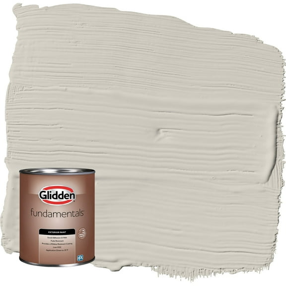 Glidden Fundamentals Whiskers / Gray Flat Exterior Paint, 1 Quart