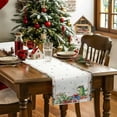 thumbnail image 4 of Christmas Cactus Stars Table Runner 13x72in Non-Slip Cotton Linen Table Runners, Green and White Dresser Scarves TableRunner for Dinner Kitchen Dining Wedding Party, 4 of 9