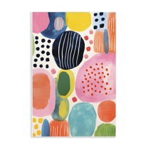Stupell Industries Whimsical Patterned Shapes Abstract Painting Unframed Art Print Wall Art, 13 x 19
