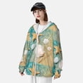thumbnail image 3 of Kdxio Starfish And Seashell Print Women Men Sun Protection UPF 50+ Jackets Zip Up Long Sleeve Hoodie Hiking Lightweight with Pockets, 3 of 7