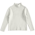 thumbnail image 5 of JOANKDMI Classic Mock Turtleneck Sweaters Girls 10-12 Long Sleeve Ribbed Knit Pullover Tops Basic Solid Color Winter Fall Warm Layering Shirts for Kids Daily Wear, 5 of 7