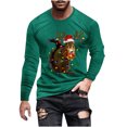 thumbnail image 2 of Blusas y camisas de manga larga con cuello redondo para hombre Blusa de manga larga con cuello redondo y estampado navideño para hombre Blusa de poliéster para hombre, 2 of 3