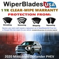 thumbnail image 2 of 2020 Mitsubishi Outlander PHEV Beam Wiper Blades Wipers w/1yr Warranty (Set of 3) w/Rear Wiper, 2 of 5