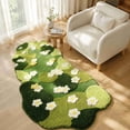 thumbnail image 2 of Irregular Tufted Green Floral Runner Rug, Bathroom Soft Plush Daisy Pattern Area Rug, Non Slip Washable Farmhouse Decor Mat for Bedroom Hallway Entryway Indoor Home Decor by XSAOP, 2 of 4