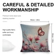 thumbnail image 2 of butterfly pink flower linen toss pillowcase decoration pillowcase gifting preferred 20x20inch cushion cover sofa pillowcase sofa bedroom living room car, 2 of 8