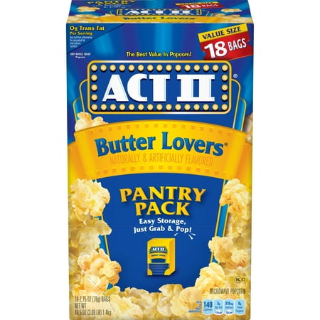 ACT II Butter Lovers Microwave Popcorn, 2.75 Oz, 18
