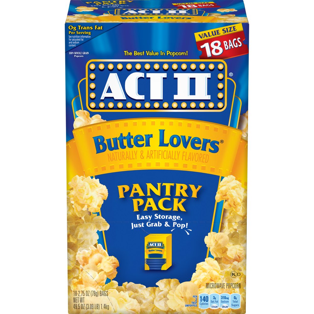 Act II Butter Lovers Microwave Popcorn 2.75 Oz 18 Ct