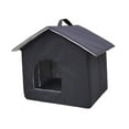 thumbnail image 1 of Casa para gatos salvajes al aire libre, refugio de invierno, cabaña plegable, tienda de campaña para cachorros, nido cálido, cama cueva para mascotas para perros 33 cm x 33 cm x 38 cm, 1 of 8