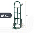 thumbnail image 6 of HaulPro Heavy Duty Steel Hand Truck Dolly, 8” Wheels 800lb Capacity Moving Dolly Cart, 14" x 9.5" Nose Plate, 6 of 7
