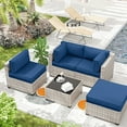 thumbnail image 6 of Kimunuk 9 Pcs Outdoor Patio Replacement Cushions,Waterproof Cushions for 4-Seat Outdoor Sectional Sofa Couch, Blue, 6 of 6