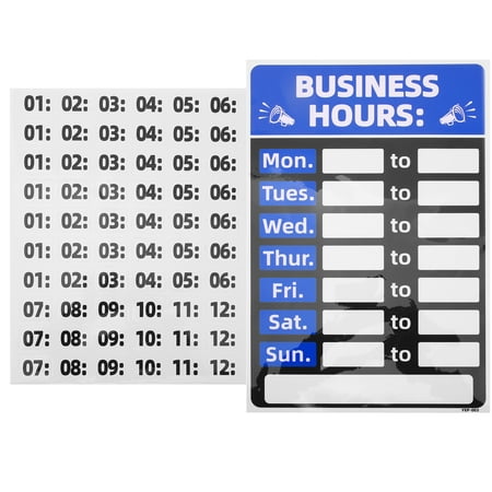

NUOLUX 1 Set Business Hours Sign Opening Hour Sign Changeable Store Hours Sign