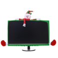 thumbnail image 1 of Cubierta De Borde De Monitor De Computadora De Navidad Cubierta De Monitor De TV Cubierta Elástica De Computadora Portátil Para Decoración De Computadora De Oficina En Casa De Navidad-Papá Noel, 1 of 5