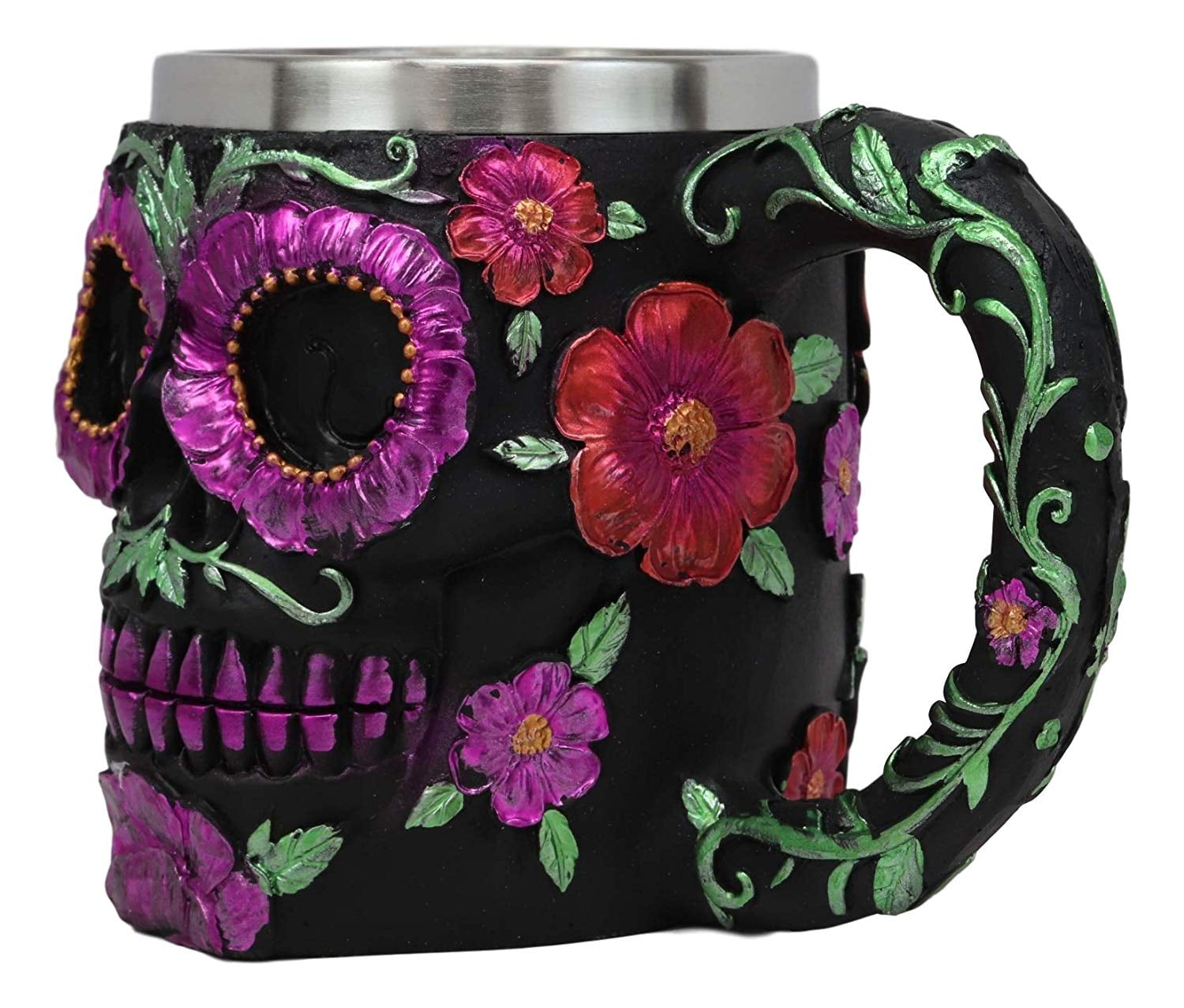 NOVA Black Floral Skull Halloween Mama Coffee Mug