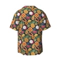 thumbnail image 6 of Lsque Tropical Fruits print Men's Cuban Collar Short Sleeve Shirt Summer Beachwear Casual Button Down Fashionable Vacation Leisure Shirt-X-Large, 6 of 7