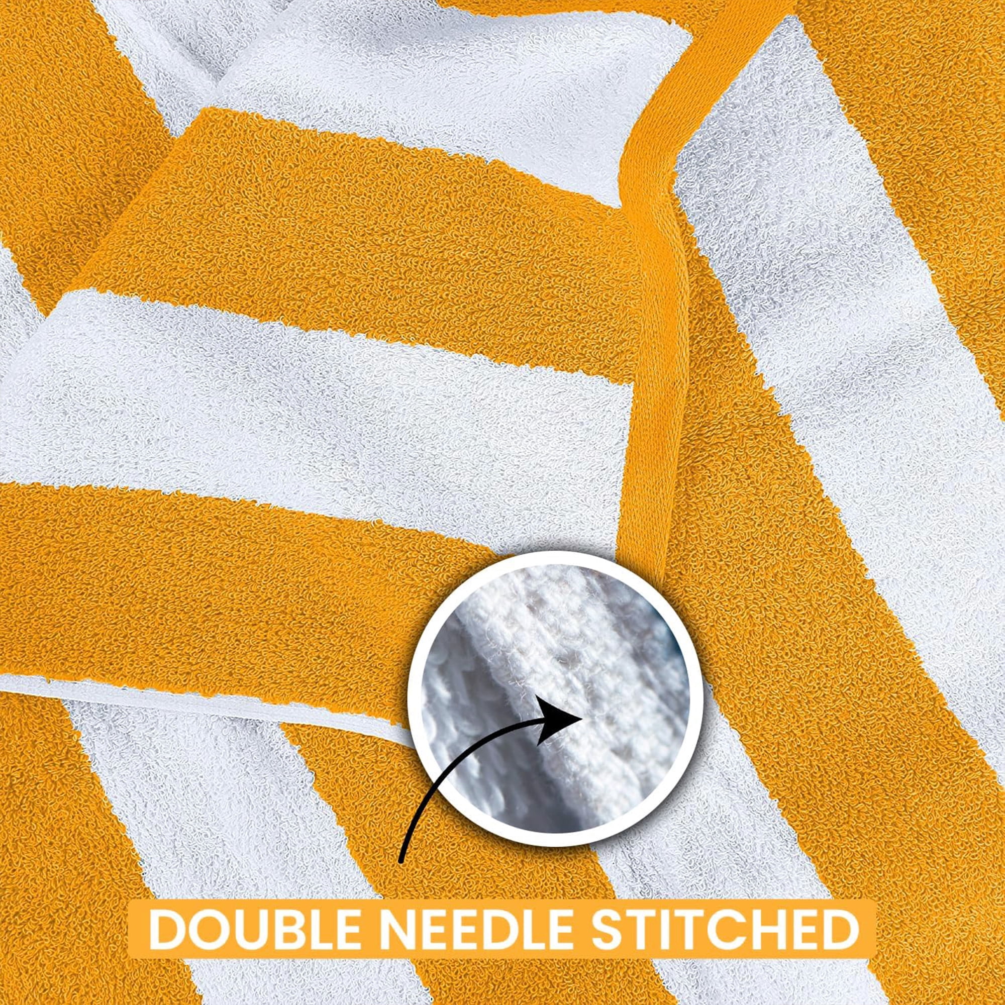 Yellow Cabana Stripe Extra Large Bulk Beach Towels 32x64 Pack of 36 - Soft Ringspun 100% Cotton Pool Towels - 3 Dozen Wholesale Beach Towel - Highly Absorbent – Perfect for Hotels, Pools and Resorts