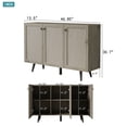 thumbnail image 3 of MDQMD Coffee Bars Storage with 3 Doors,Kitchen Storage Cabinet with Adjustable Shelves for Dining Room,Living Room,Kitchen,Gray Accent Coffee Bar Cabinet Station, 3 of 6
