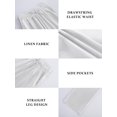 thumbnail image 5 of Pantalones JEKAOYI para mujer, cintura alta, con cordón, pierna recta, blancos, 5 of 5