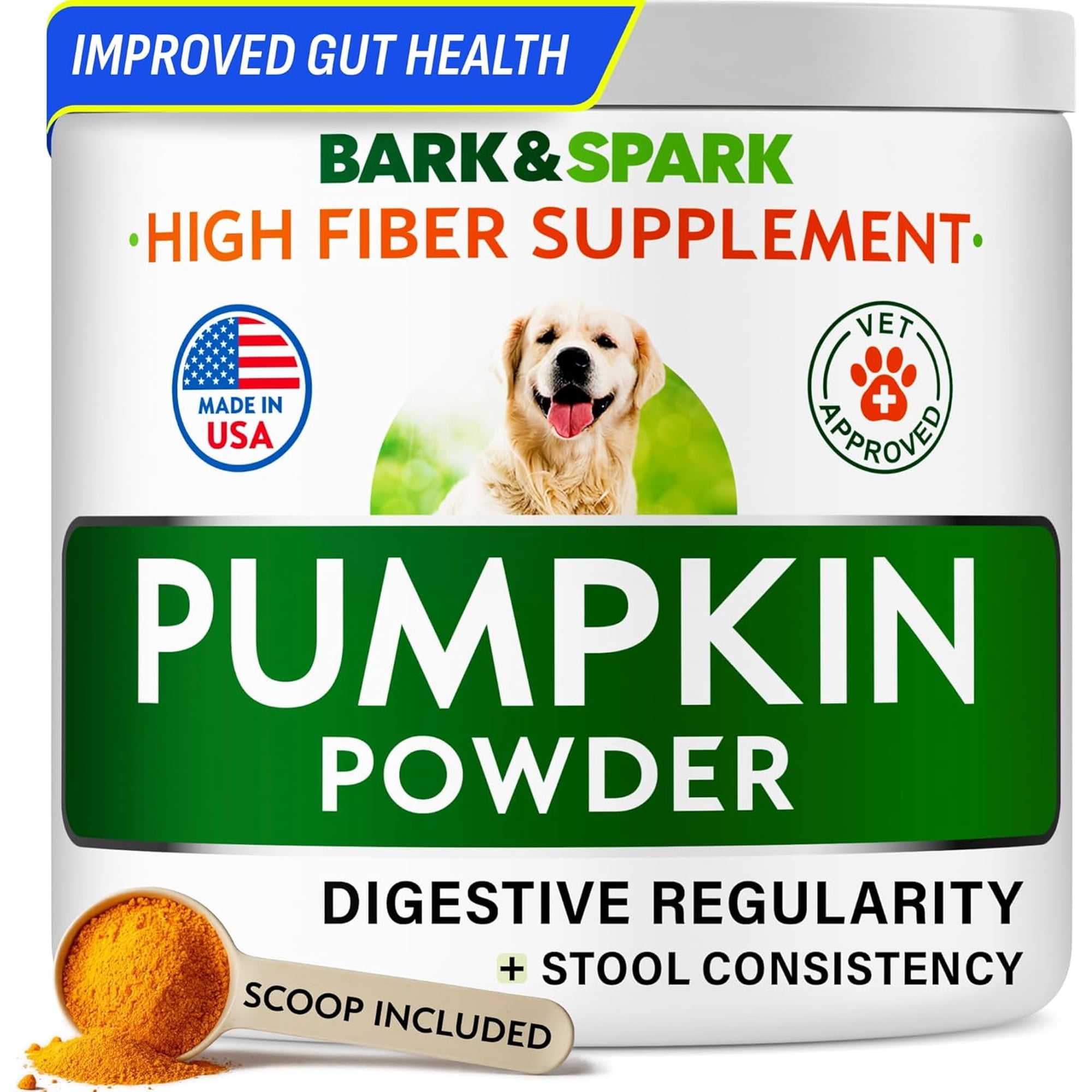 Pumpkin for Dogs - 8oz Powdered Fiber Supplement and Stool Softener - Improve Digestion - Made in USA