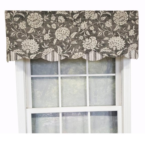 RLF Home Luxurious Modern Design Classic Basanti Petticoat Style Window Valance 50" x 15" Metal