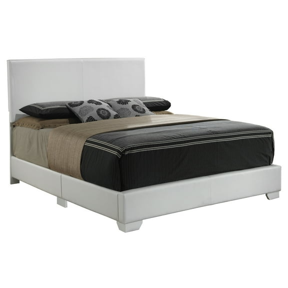 Passion Furniture Aaron White Upholstered Full Panel Bed