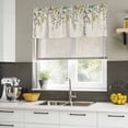thumbnail image 4 of Eucalyptus Leaves Curtain Valances for Windows, Kitchen Valance Window Treatments Panel 2 Pack, Green Summer Botanical Rustic Rod Pocket Short Curtains for Bathroom Bedroom 42 x 12 Inch, 4 of 8
