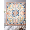 thumbnail image 2 of Colorful Geometric Sheer Curtains for Living Room Bedroom Vintage Country Abstract Plaid Sheer Curtains 84 Inch Long 2 Panels Set Light Filtering Curtain Window Treatments Drapes for Dining Room, 2 of 6