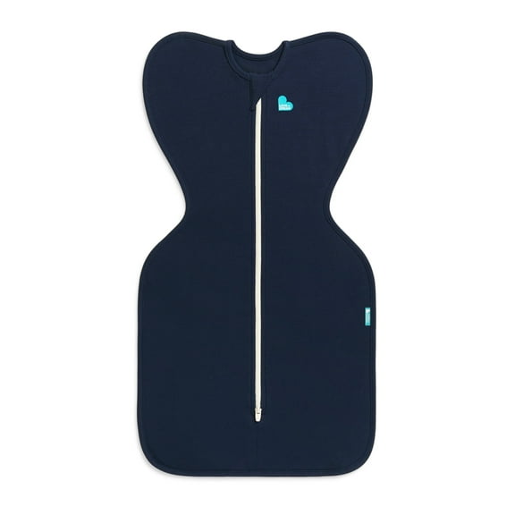 Love to Dream Swaddle Up Cotton 1.0 TOG Baby Sleep Sack, Arms Up Design, Twin Zipper, Newborn 5-8.5 lbs, Navy