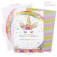 thumbnail image 1 of Tarjeta de invitación de Unicornio, de feliz cumpleaños decoración de fiesta, recuerdos de fiesta para niños, tarjetas de invitación de Unicornio, 1 of 4