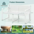 thumbnail image 3 of Gymax Patio Loveseat 2-Person Bench w/ Curved Backrest Slatted Design for Backyard White, 3 of 9