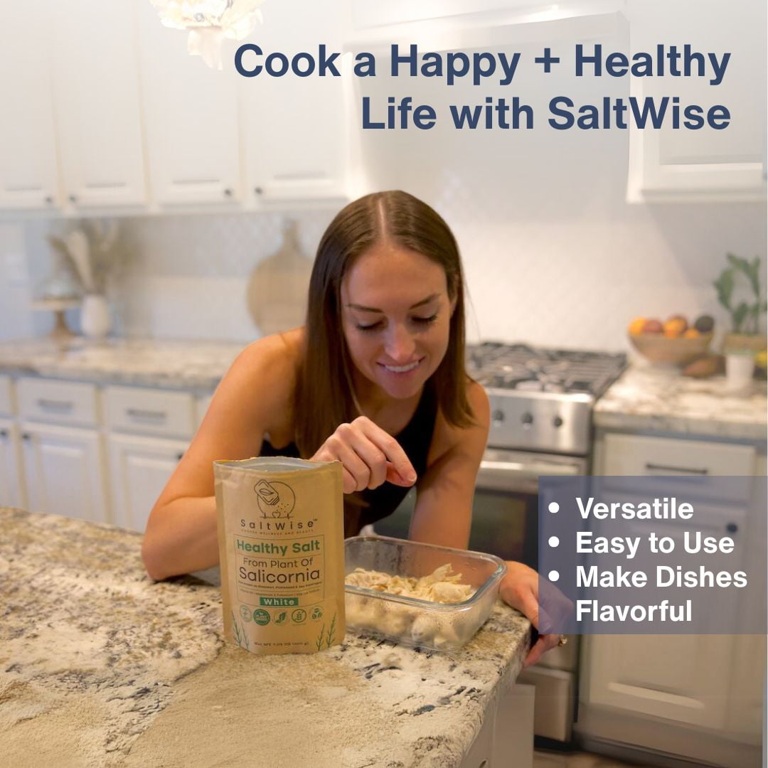 SaltWise Low Sodium Salt Substitute, 50% Less Sodium, Vegan & Kosher, 100% Natural, No Additives, Pack of 2