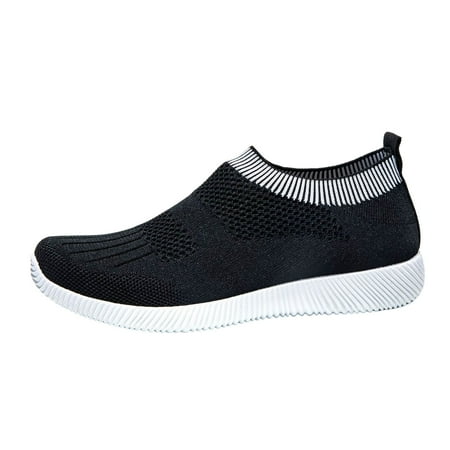 Fauean Sneakers for Women Breathable Lightweight Slip on Sneakers Casual Outdoor Shoes Black Size 40