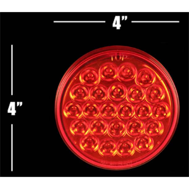 4" Red Regular Grommet Mount Strobe Dump Truck Light