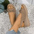 thumbnail image 3 of Mepaouo Womens Slingback Wedge Sandals Summer Beach Dressy Shoes Peep Toe Platform Slip on Sandals, 3 of 8