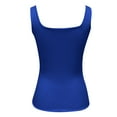 thumbnail image 6 of Pimfylm Womens Square Neck Tank Top Sleeveless Summer Basic Tops Sharp Collection(Blue,L), 6 of 6