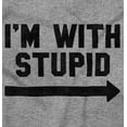 thumbnail image 2 of I'm With Stupid Classic Rude Insult Crewneck T Shirts Boy Girl Teen Brisco Brands XS, 2 of 6