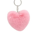 thumbnail image 6 of Ludlz Fluffy Love Heart Keychain Key Ring Pendant Handbag Bag Faux Fur Wallet Decor, 6 of 7